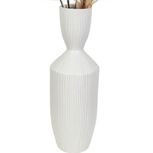 Vase Décoratif Blanc Mat En Céramique Pour Intérieur Élégant