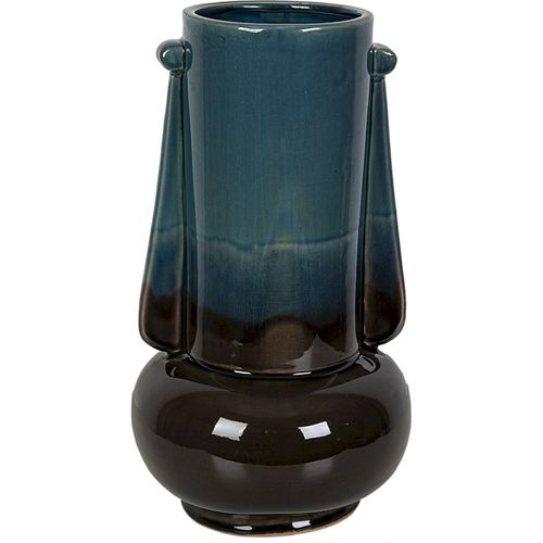 Vase Décoratif En Céramique Bleu Noir Style Moderne