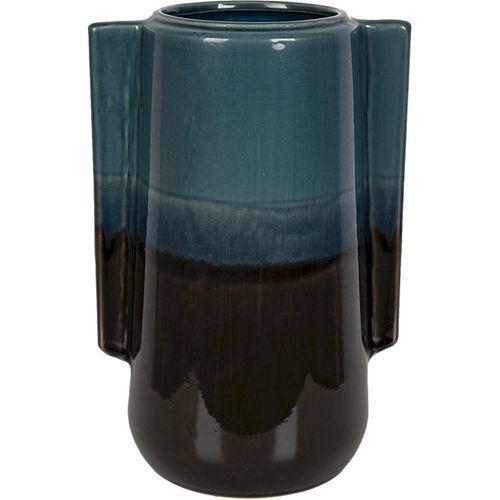 Vase Décoratif Céramique Bleu Noir Design Moderne Élégant