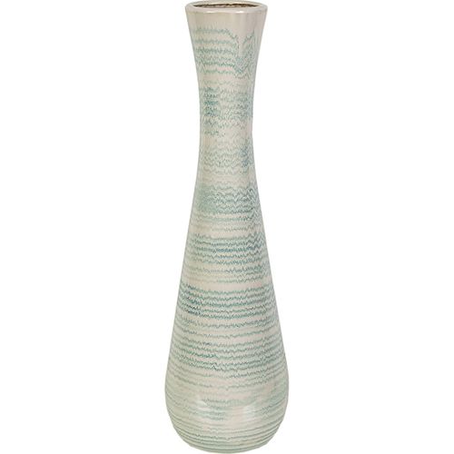 Vase Décoratif Céramique Blanc Bleu Design Élégant à Prix Réduit