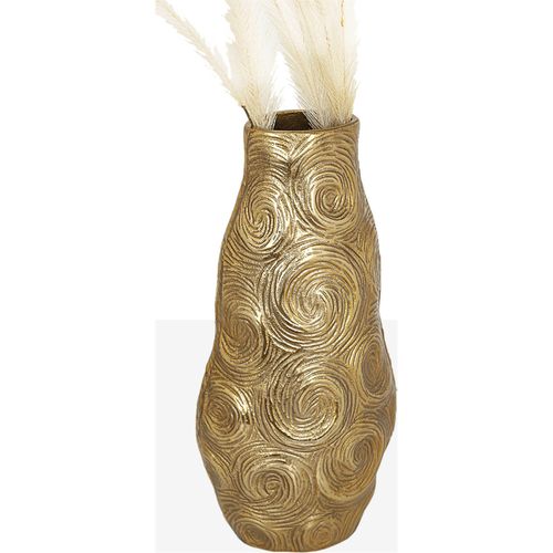 Vase Décoratif Doré En Aluminium Effet Tourbillon Élégant