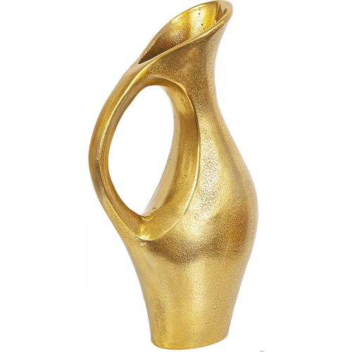 Vase Décoratif Doré En Aluminium Avec Anse Élégante