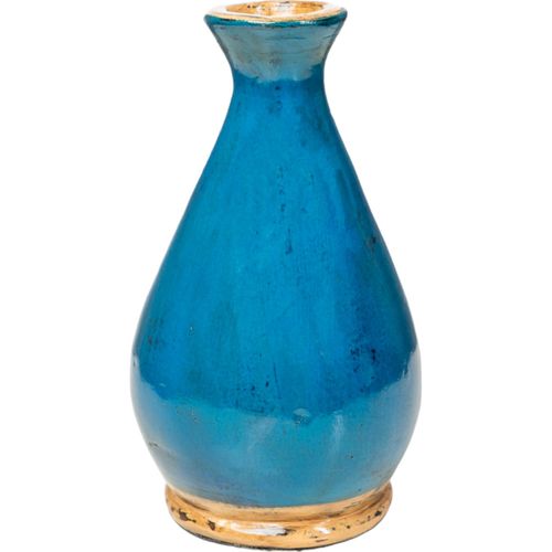 Vase Décoratif En Céramique Bleu Ambiance Méditerranéenne