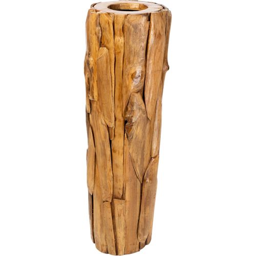 Vase Décoratif En Bois De Teck Naturel Pour Intérieur Élégant