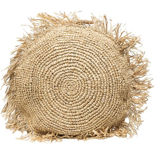 Coussin Rond En Fibres Naturelles Avec Franges Bohème