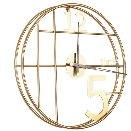 Horloge Murale Design Métal Doré Style Contemporain