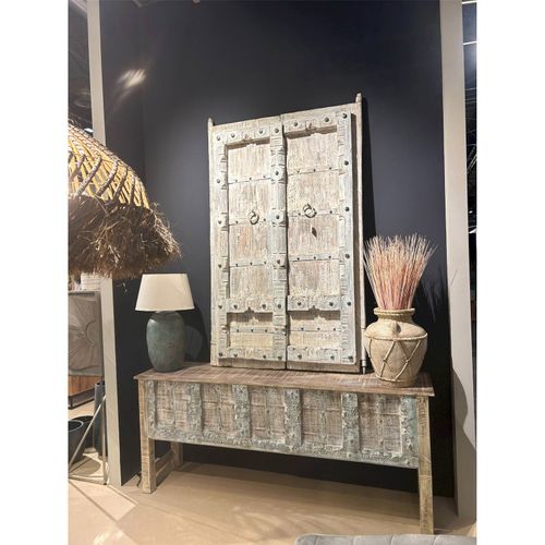 Vase Décoratif Beige Avec Anses En Résine Effet Artisanal