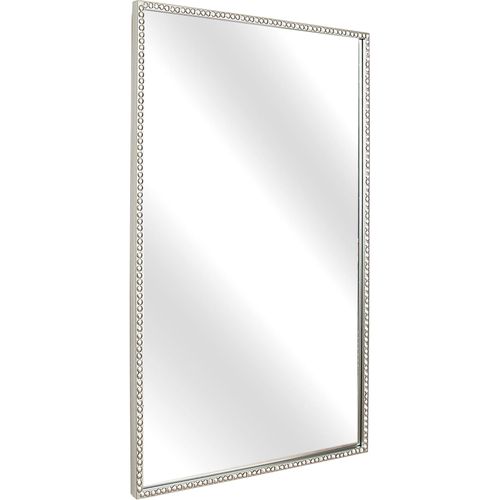 Miroir Rectangulaire Argenté Métal Effet Perlé Élégant
