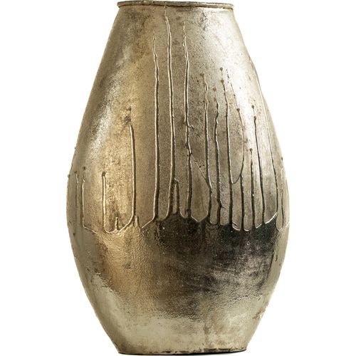 Vase Décoratif Aluminium Champagne Finition Artisanale Élégante