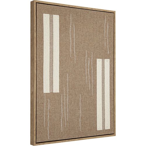 Tableau En Lin Beige Brodé Inspiration Artisanale Élégante