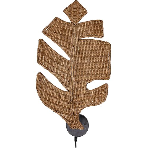 Applique Murale Feuille En Rotin Tressé Esprit Nature