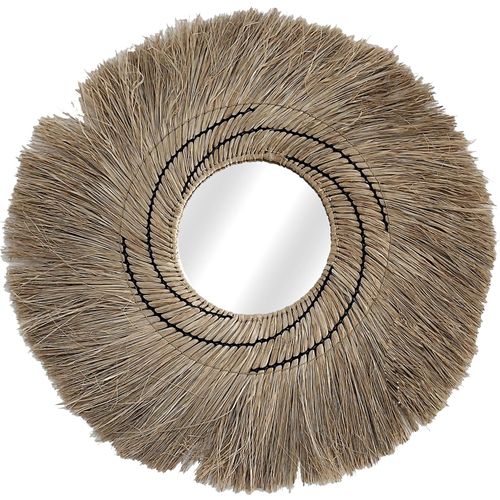 Miroir Décoratif En Fibres Végétales Abaca Naturel