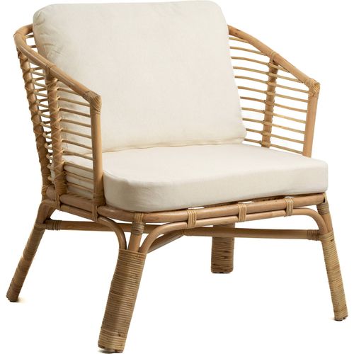 Fauteuil En Rotin Naturel Avec Coussins Confortables