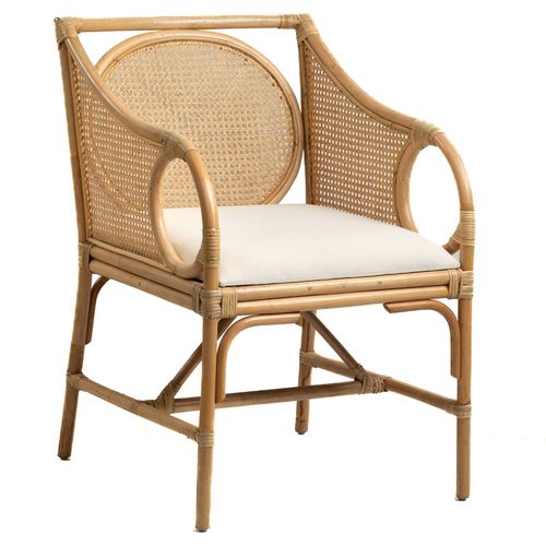 Fauteuil En Rotin Naturel Avec Coussin Confortable