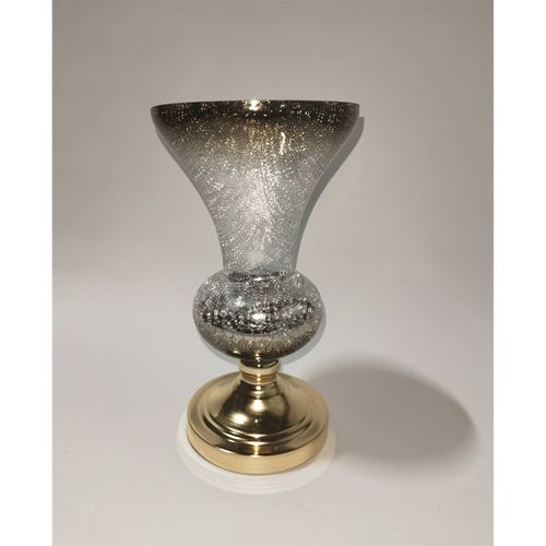 Vase Décoratif En Verre Doré Transparent Raffiné