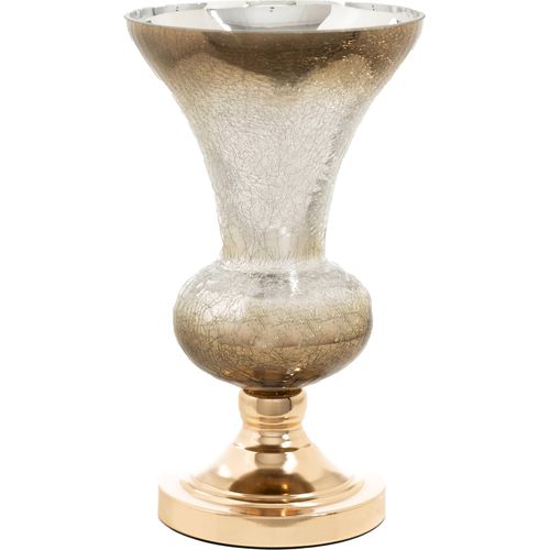 Vase Décoratif En Verre Doré Transparent Raffiné