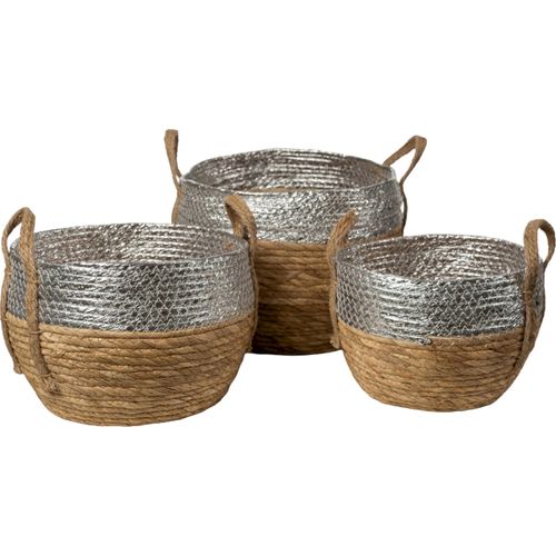 Panier Décoratif En Fibres Argentées Pour Une Touche Élégante