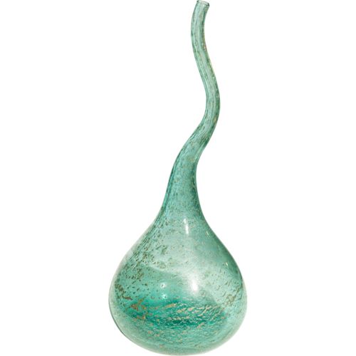 Vase Décoratif En Verre Vert Design Soufflé Élégant