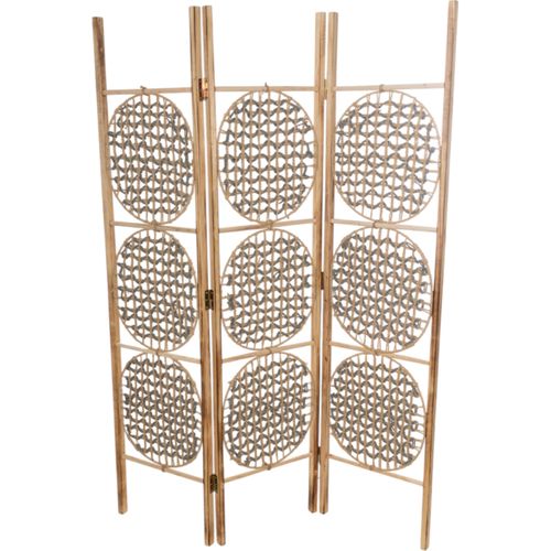 Paravent Bambou Naturel En Bois Et Verre Ambiance Chaleureuse