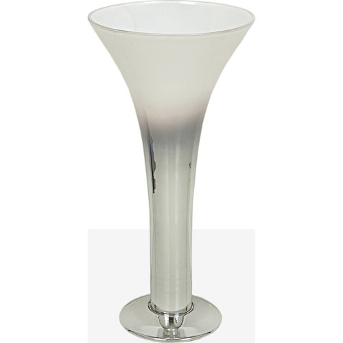 Vase Décoratif En Verre Argenté Translucide Élégant