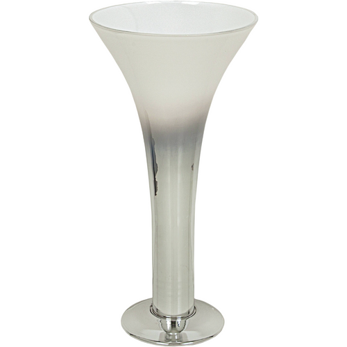 Vase Décoratif En Verre Argenté Translucide Élégant