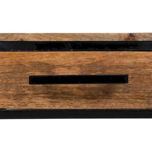 Table Basse Bois Et Métal Avec Tiroirs Style Industriel Chic