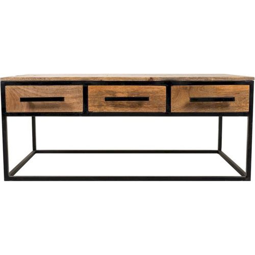 Table Basse Bois Et Métal Avec Tiroirs Style Industriel Chic