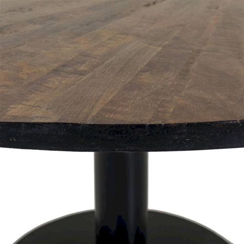 Table Basse Ronde En Bois Et Métal Style Contemporain Marron