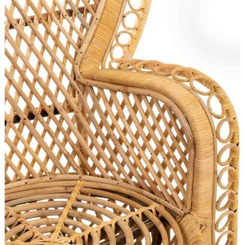 Fauteuil Paon Vintage En Rotin Naturel Style Bohème