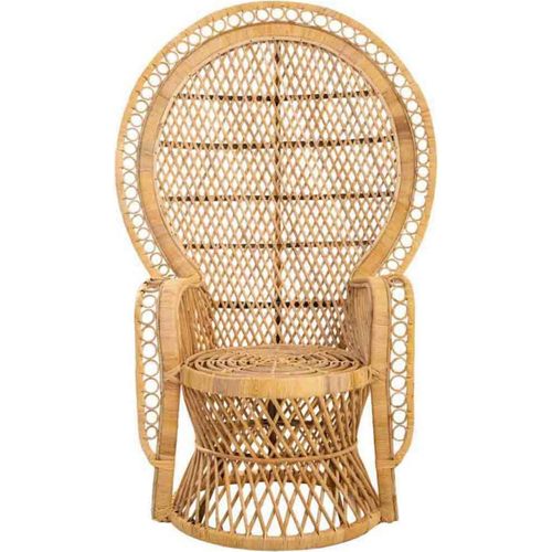 Fauteuil Paon Vintage En Rotin Naturel Style Bohème