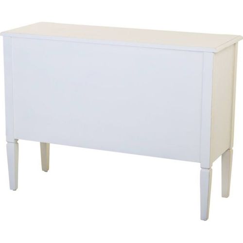 Console En Bois Blanc Avec Portes En Cannage Et Tiroirs Élégants