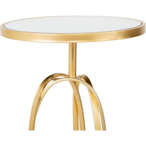 Table Dappoint Dorée En Métal Et Verre Au Design Élégant