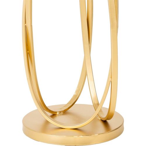 Table Dappoint Dorée En Métal Et Verre Au Design Élégant