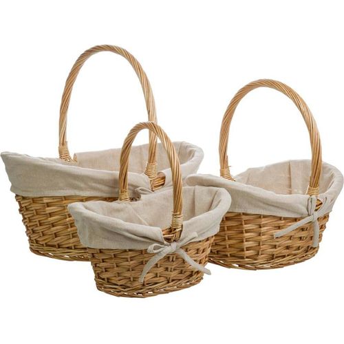 Panier En Osier Naturel Doublé Coton Pour Rangement Élégant
