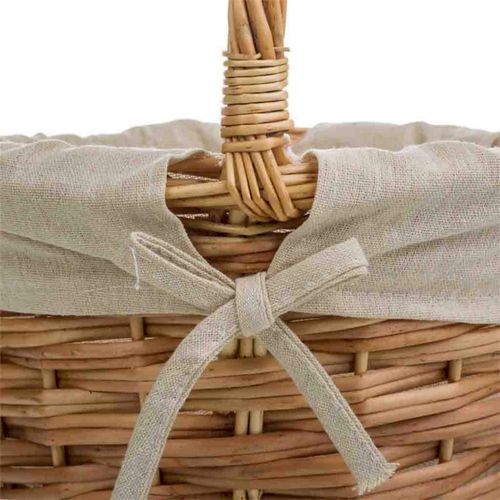 Panier En Osier Naturel Avec Doublure Coton Pour La Maison