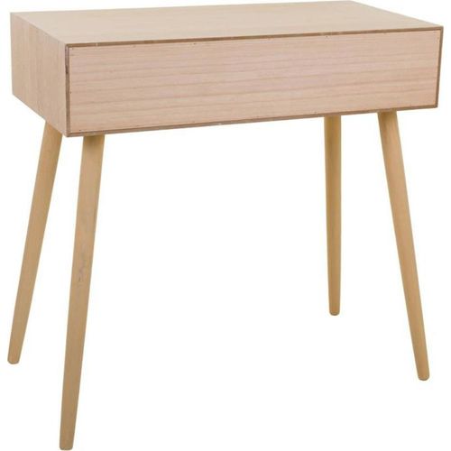 Console En Mdf Et Cannage Naturel Avec Deux Tiroirs Élégants