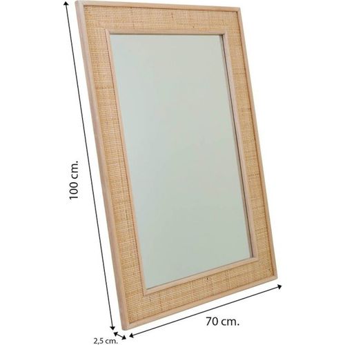 Miroir Mural En Mdf Et Cannage Naturel Esprit Authentique