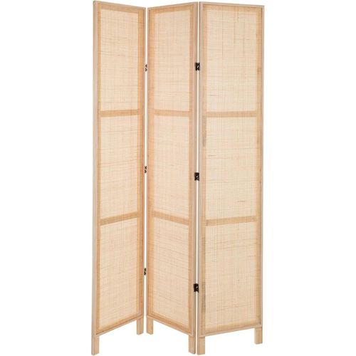 Paravent 200 x 120 x 2,5 Cm En Bois Et Bambou Naturel