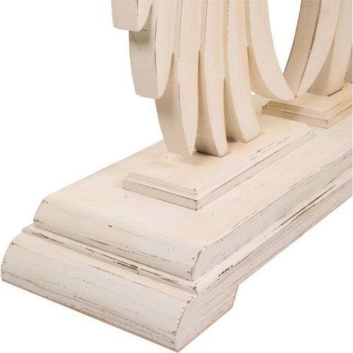 Console Bois Sculpté Esprit Vintage Ailes D'ange Élégante