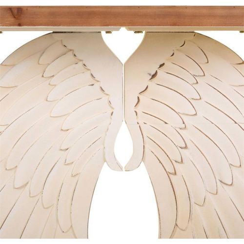 Console Bois Sculpté Esprit Vintage Ailes D'ange Élégante