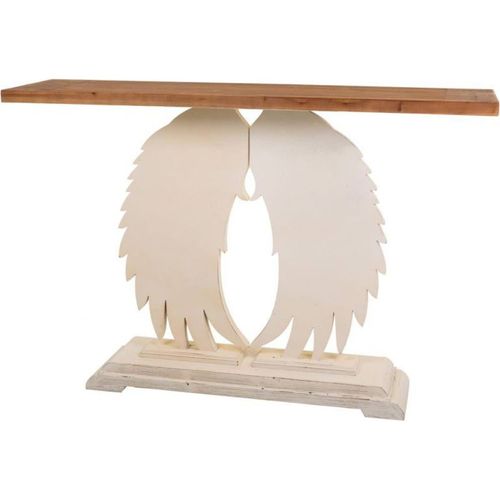 Console Bois Sculpté Esprit Vintage Ailes D'ange Élégante