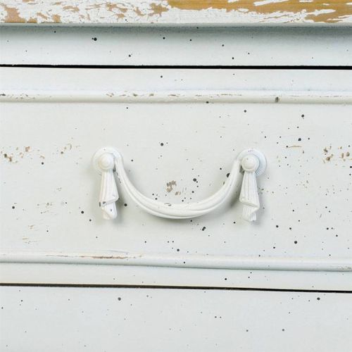 Console Élégante Trois Tiroirs Finition Blanc Antique