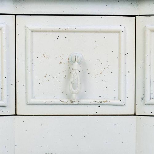 Console Élégante Trois Tiroirs Finition Blanc Antique