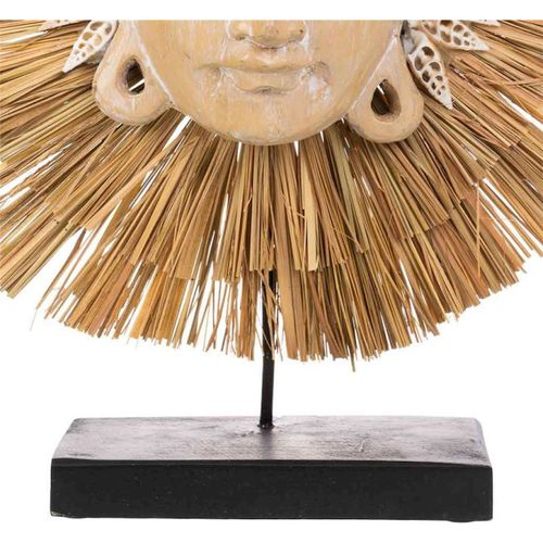 Masque Bouddha En Bois Et Fibres Naturelles Décoration Zen