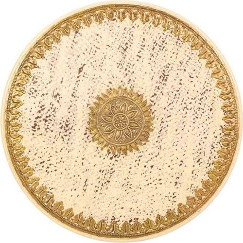 Table D Appoint Ivoire En Bois De Manguier Et Laiton Sculpté