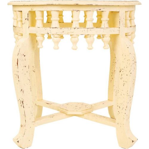 Table D Appoint Ivoire En Bois De Manguier Et Laiton Sculpté