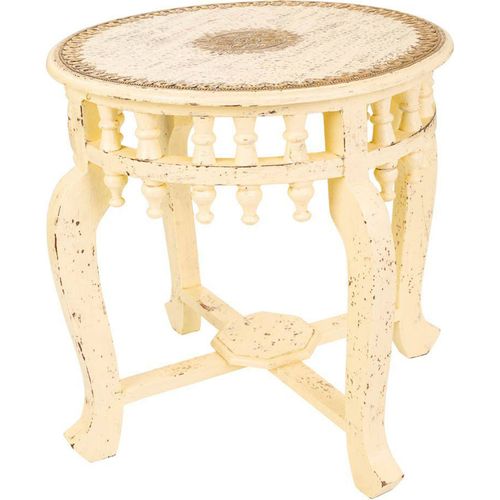 Table D Appoint Ivoire En Bois De Manguier Et Laiton Sculpté