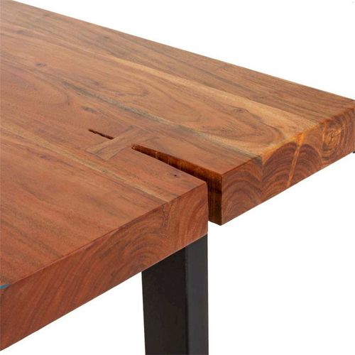 Console Élégante Bois Et Métal Style Industriel Ajara Noir