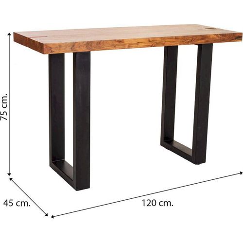 Console Élégante Bois Et Métal Style Industriel Ajara Noir