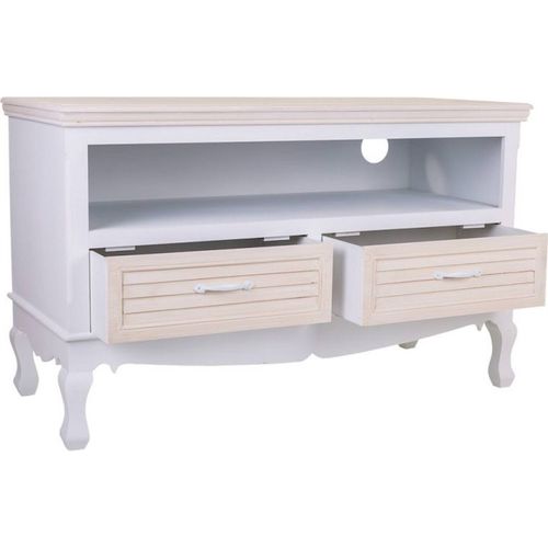 Meuble TV Bois Clair Style Campagne Élégante
